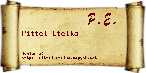 Pittel Etelka névjegykártya